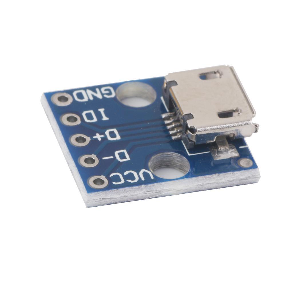 7x10pcs Female MICRO USB to DIP 5-Pin Pinboard 2.54mm micro USB type
