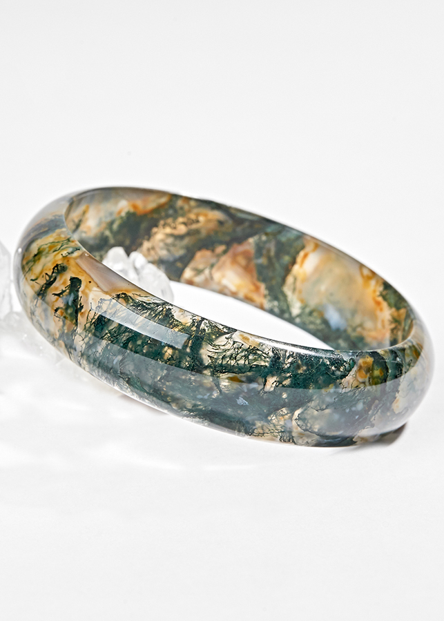 Vòng Băng Ngọc Thủy Tảo Huyết Ni 63 Ngọc Quý Gemstones
