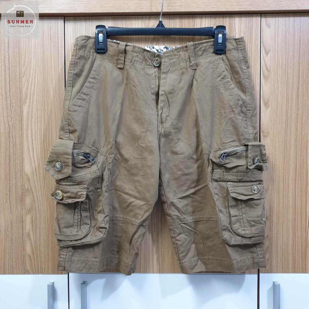 Quần Short Nam Kaki Lửng 6 Túi From Rộng Thoải Mái Phong Cách Bụi Bặm Có Túi Khóa Kéo SUNMEN Size Từ 28 - 38