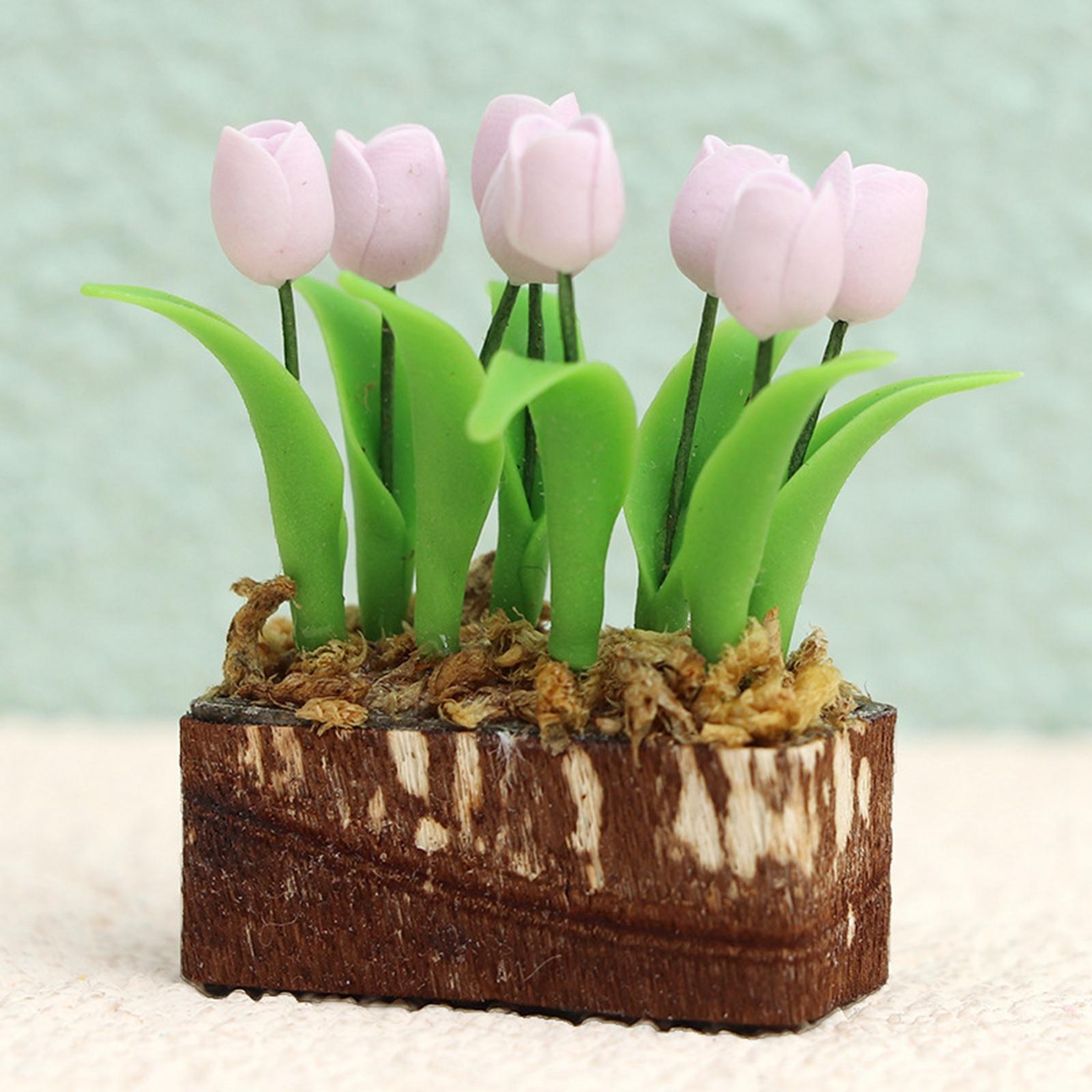 Miniature Dollhouse Flower DIY Accessories doll house for Garden Handcraft Balcony