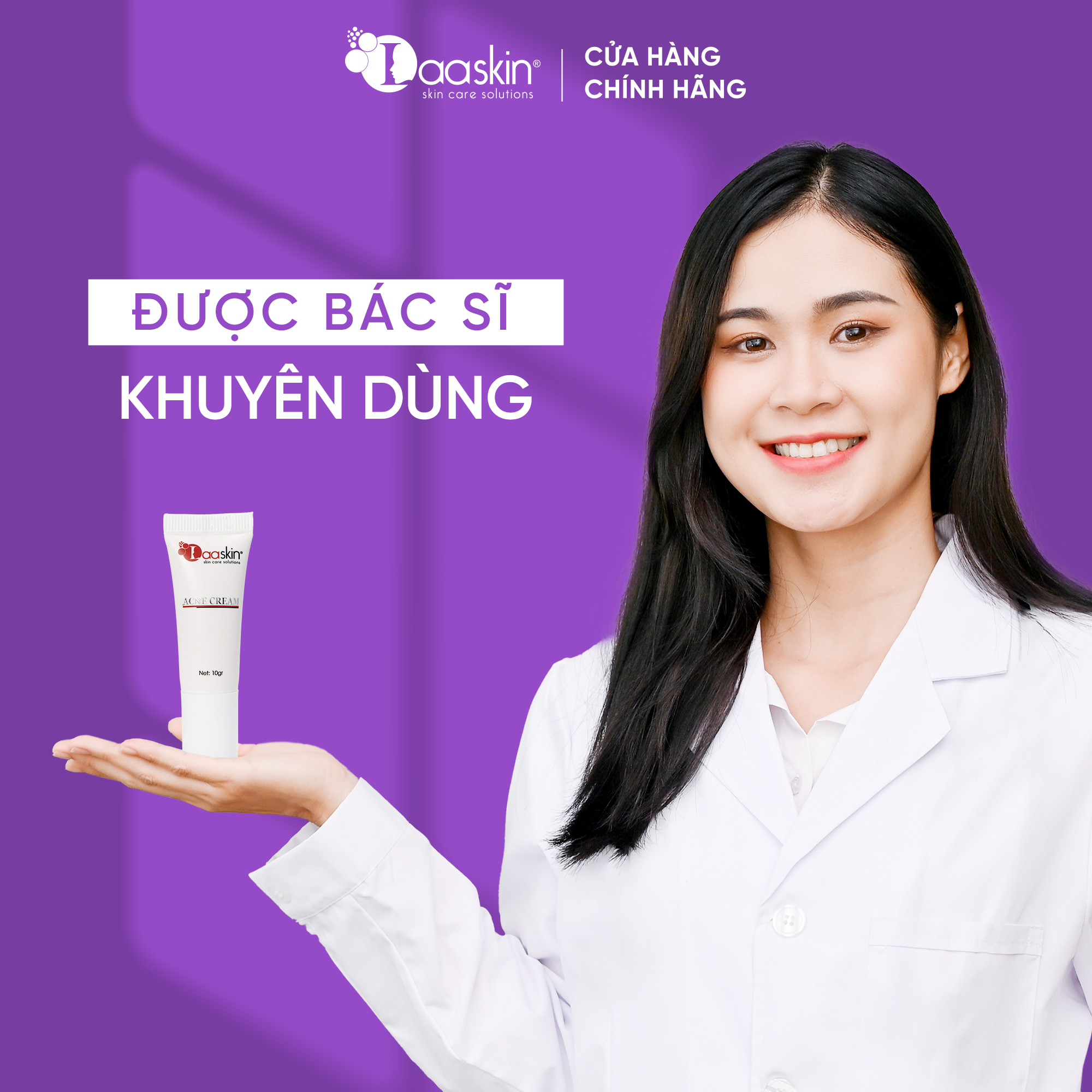 Kem ngăn mụn hỗ trợ kháng khuẩn và giúp dưỡng da trắng hồng Laaskin 10g