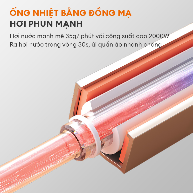 Bàn ủi hơi nước dạng đứng Gaabor GS2000M-PK01A dung tích 1.8L công suất 2000W tạo hơi nước nhanh 30s - Hàng chính hãng