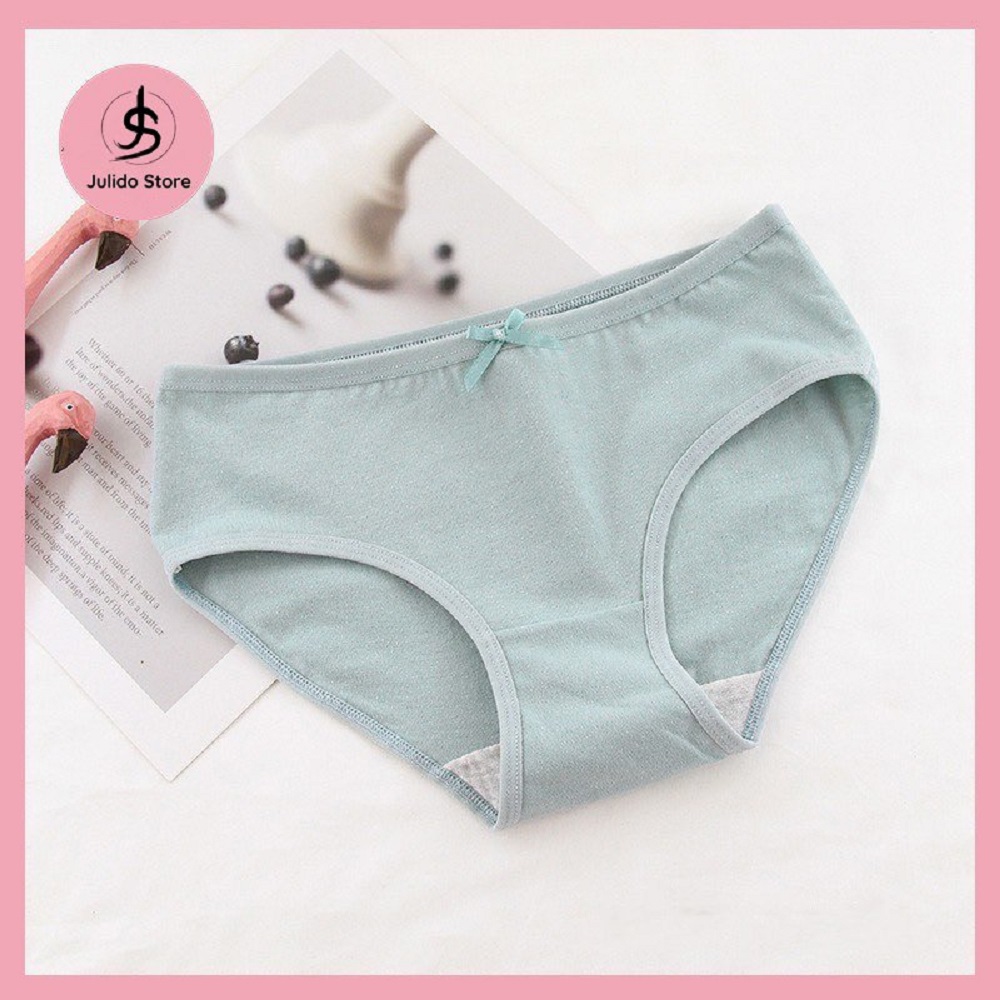 Bộ 5 Quần Lót Nữ cotton thoáng mát Juliso Store - Quần Lót đính nơ xinh siêu tôn dáng mẫu yêu thích A2