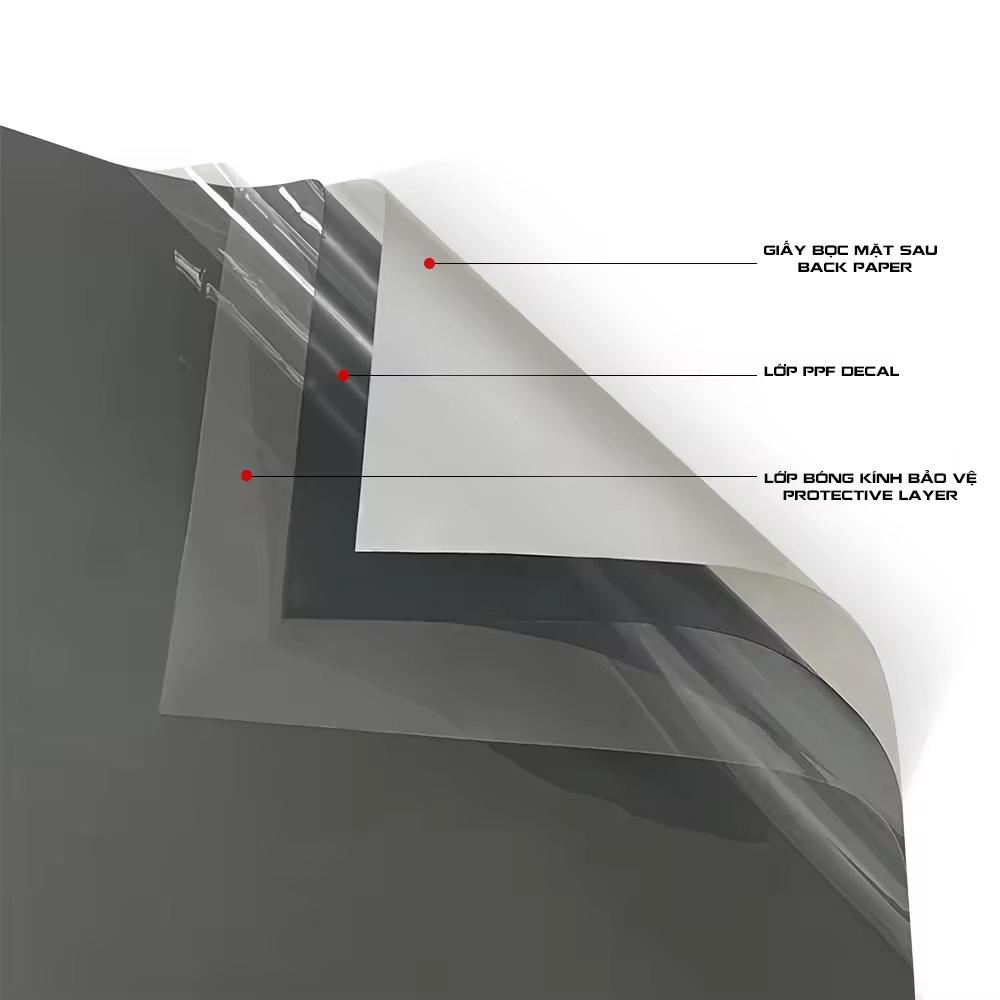 Decal PPF 3 Lớp chuyên dụng cho đèn pha Phủ Bóng PPF. Chống xước, chống ố vàng đến 5năm.Khổ cao 30cm - Khói nhạt 3Lớp PPF