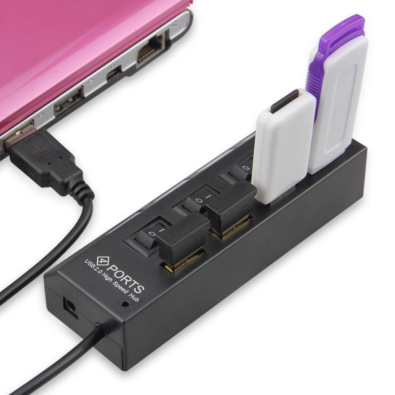 Hub Chia 4/7 Cổng Usb 2.0 Kèm Công Tắc On/Off To480 Mbps Cho Laptop táo Pc Laptop