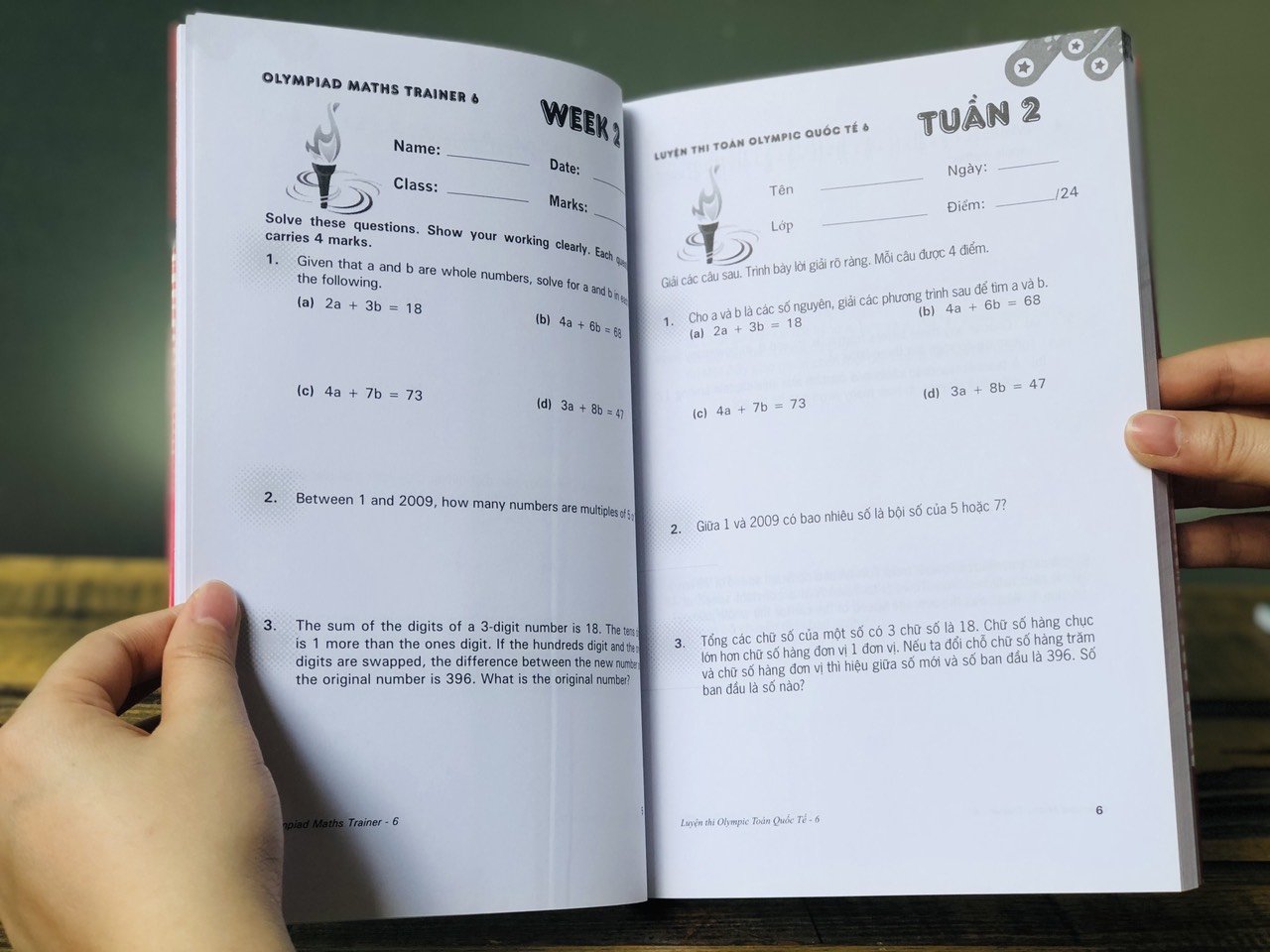 Sách: Combo 5 cuốn Giáo Trình cho lớp 8 &amp; 9 - Toán Song Ngữ Singapore  ( 12 - 15 Tuổi )