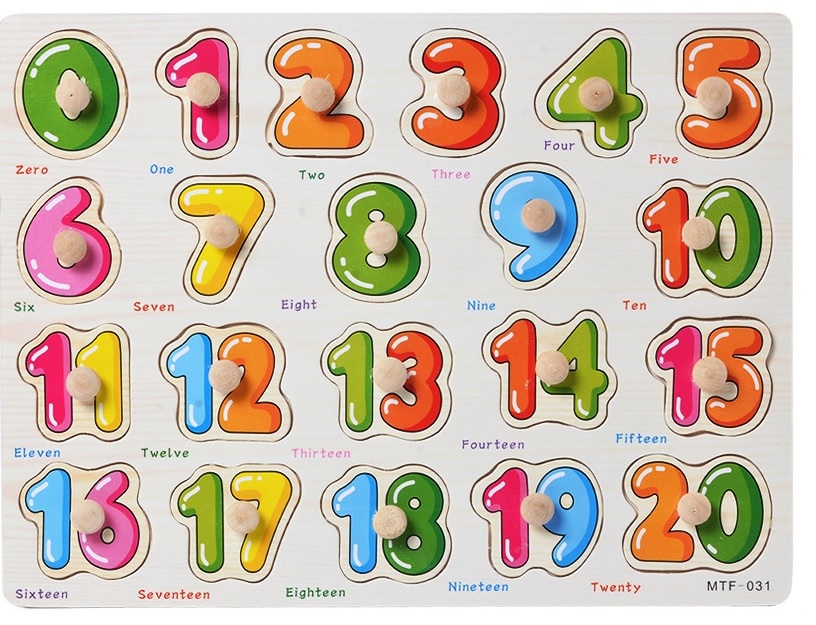 COMBO 6 bảng ghép hình núm gỗ