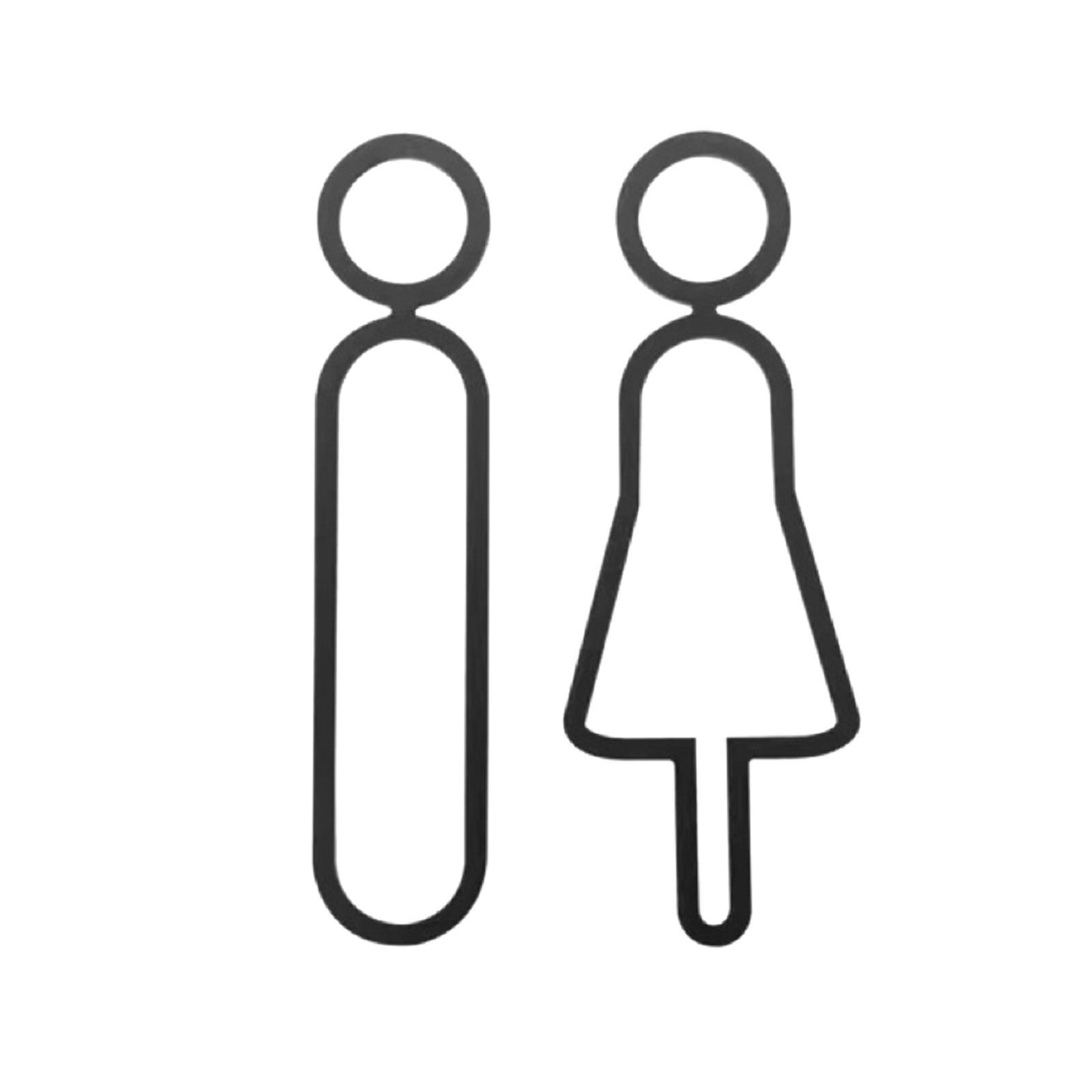 2x Toilet Signs Wall Door Signage Modern Decorations Acrylic Toilet Door Sign