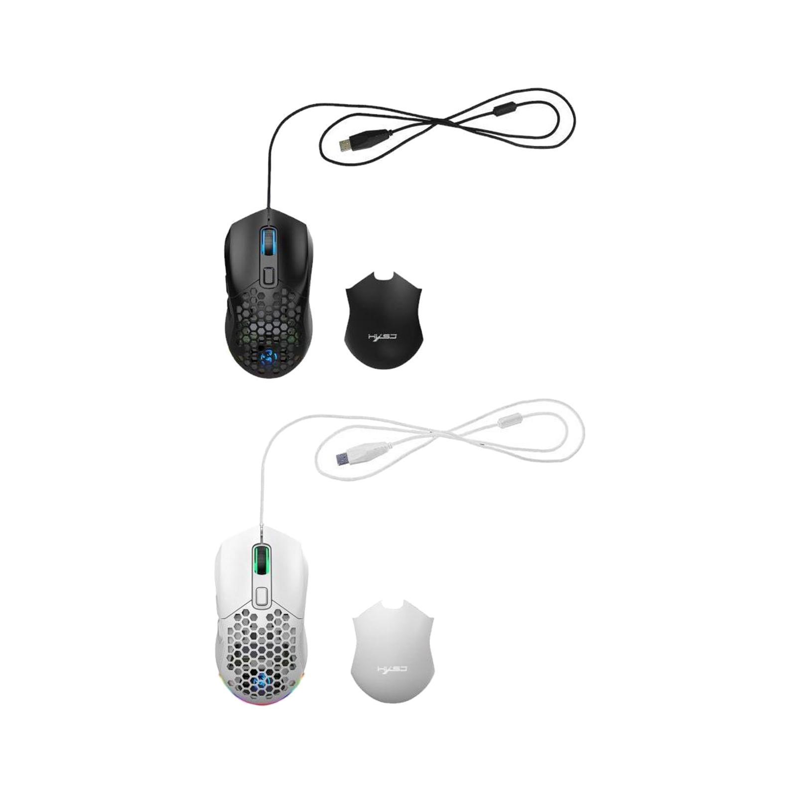 Wired Gaming Mouse Colorful LED Lights Ergonomic for Laptop