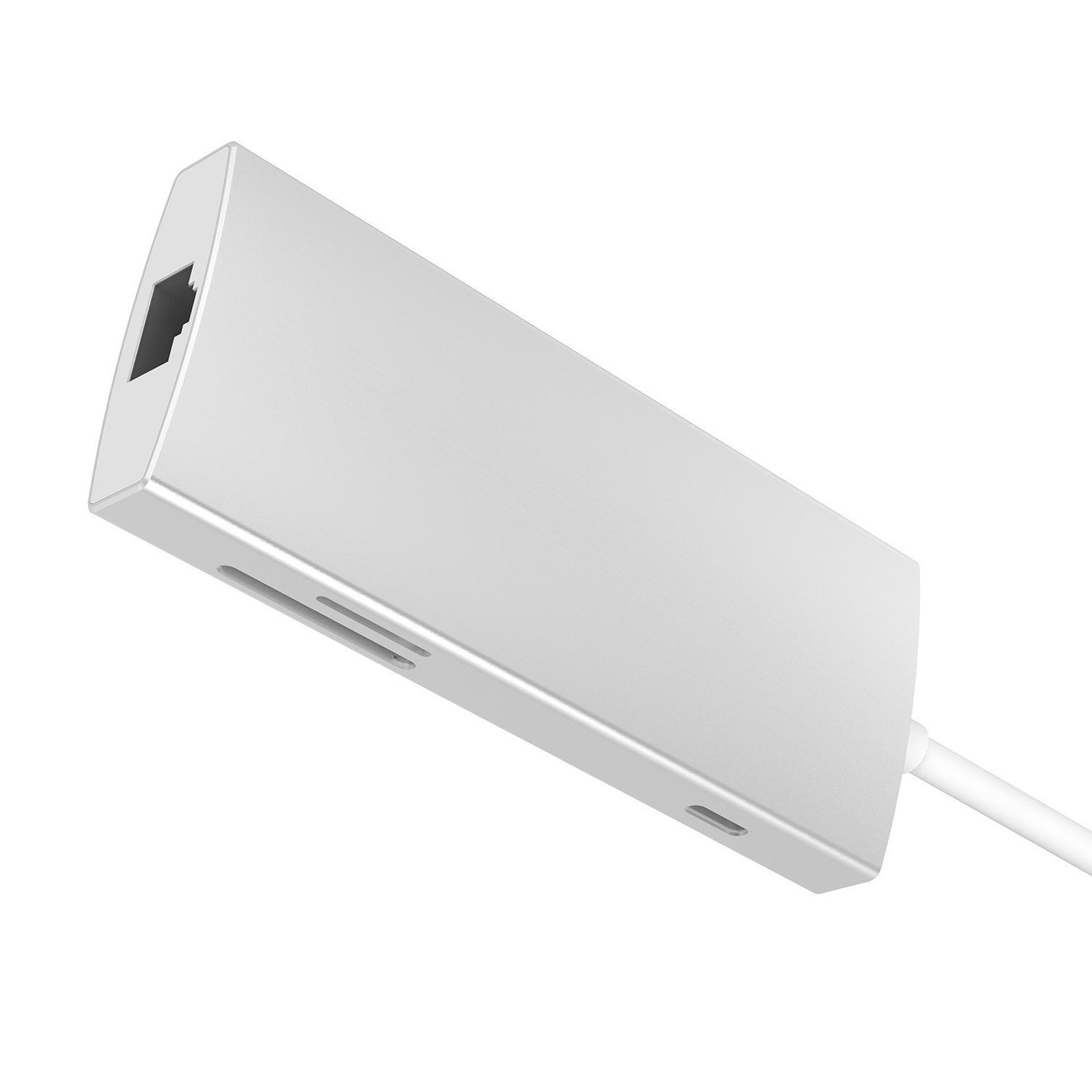 Trung tâm typec thuận lợi nhất cho cổng mạng rj45 gigabit đầu đọc thẻ hdmi PD sạc usb-c dock mở rộng bảy trong một