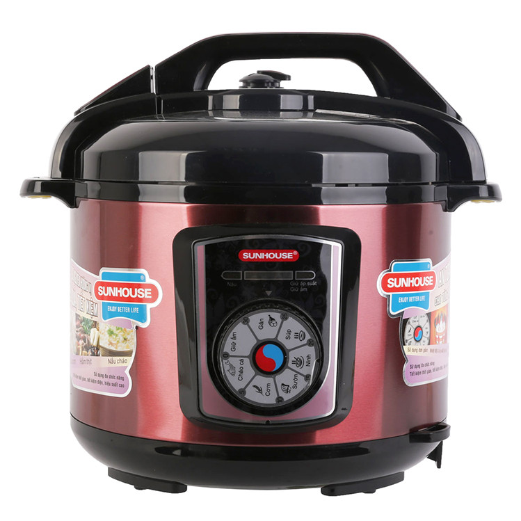 Nồi Áp Suất Điện Đa Năng Sunhouse SHD1755R - Đỏ - Hàng chính hãng