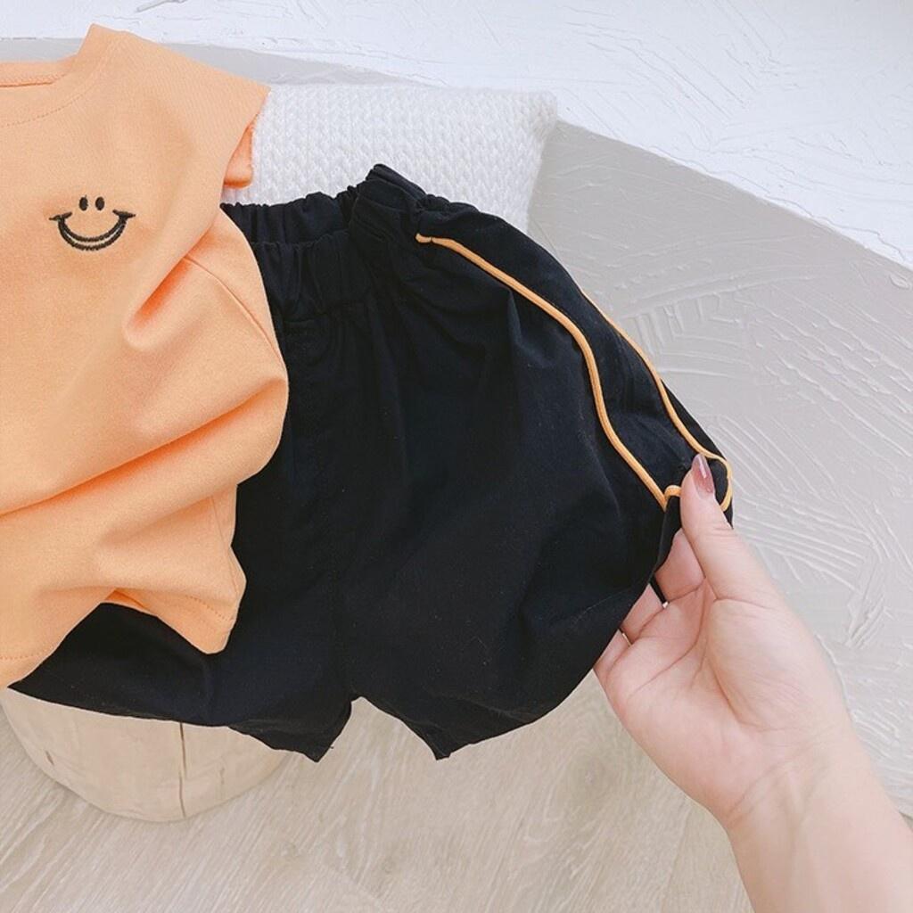 Đồ bộ bé trai, bộ sát nách Thêu Miệng Cười phối quần chạy viền cho bé từ 8-28kg - SUMO KIDS