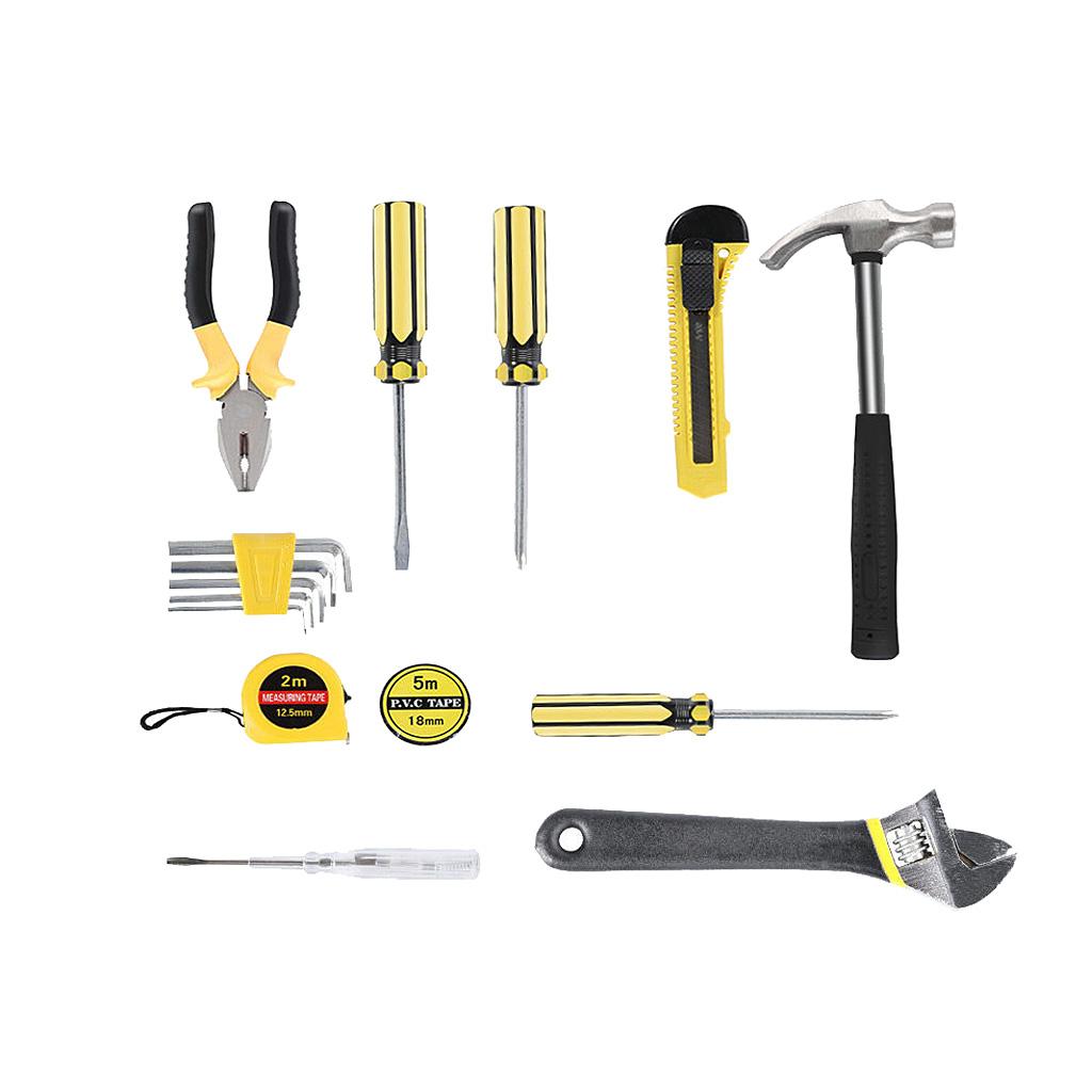 15-Piece Tool Set - General Household Hand Tool Kit with Plastic Toolbox Storage Case