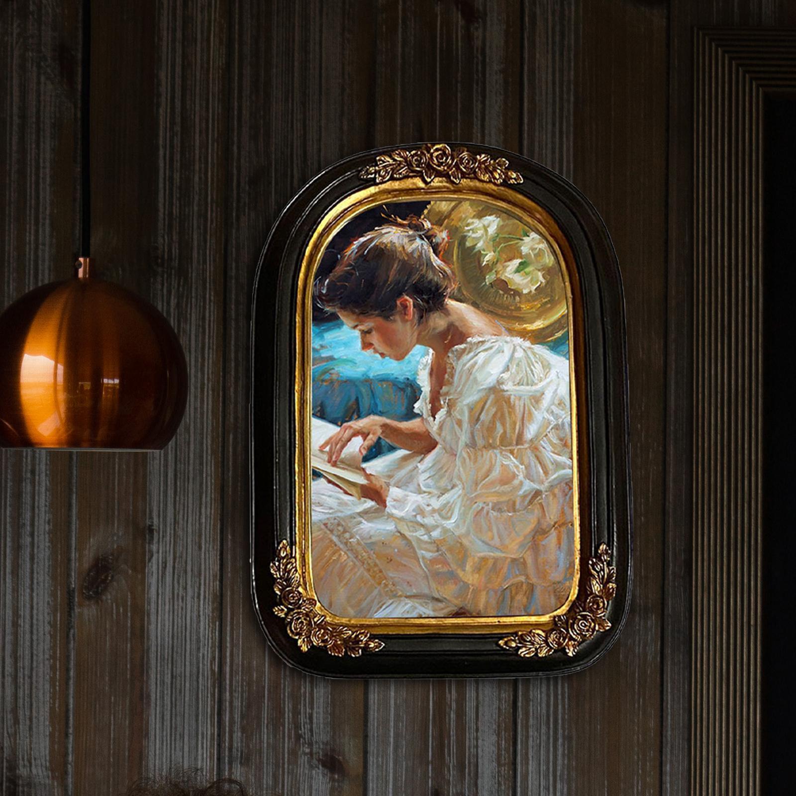 Retro Resin Photo Display Frame Tabletop Wall Hanging for Family Portrait