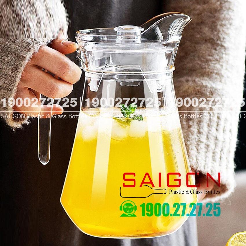 Bình Nước Thủy Tinh Delisoga Pitcher Waist 1100ml , 1300ml  | Tùy Chọn Kiểu Dáng và Dung Tích