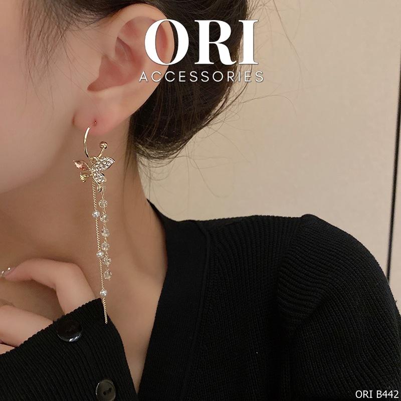 Bông tai dáng dài đính đá Eirlys sang trọng thời trang ORI ACCESSORIES B442