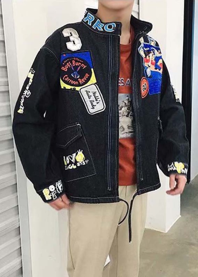 Áo khoác jeans phối túi go 3 Mã: NK1013 - ĐEN