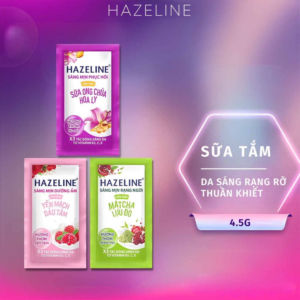 Sữa Tắm Dưỡng Da HAZELINE Dây 12 gói