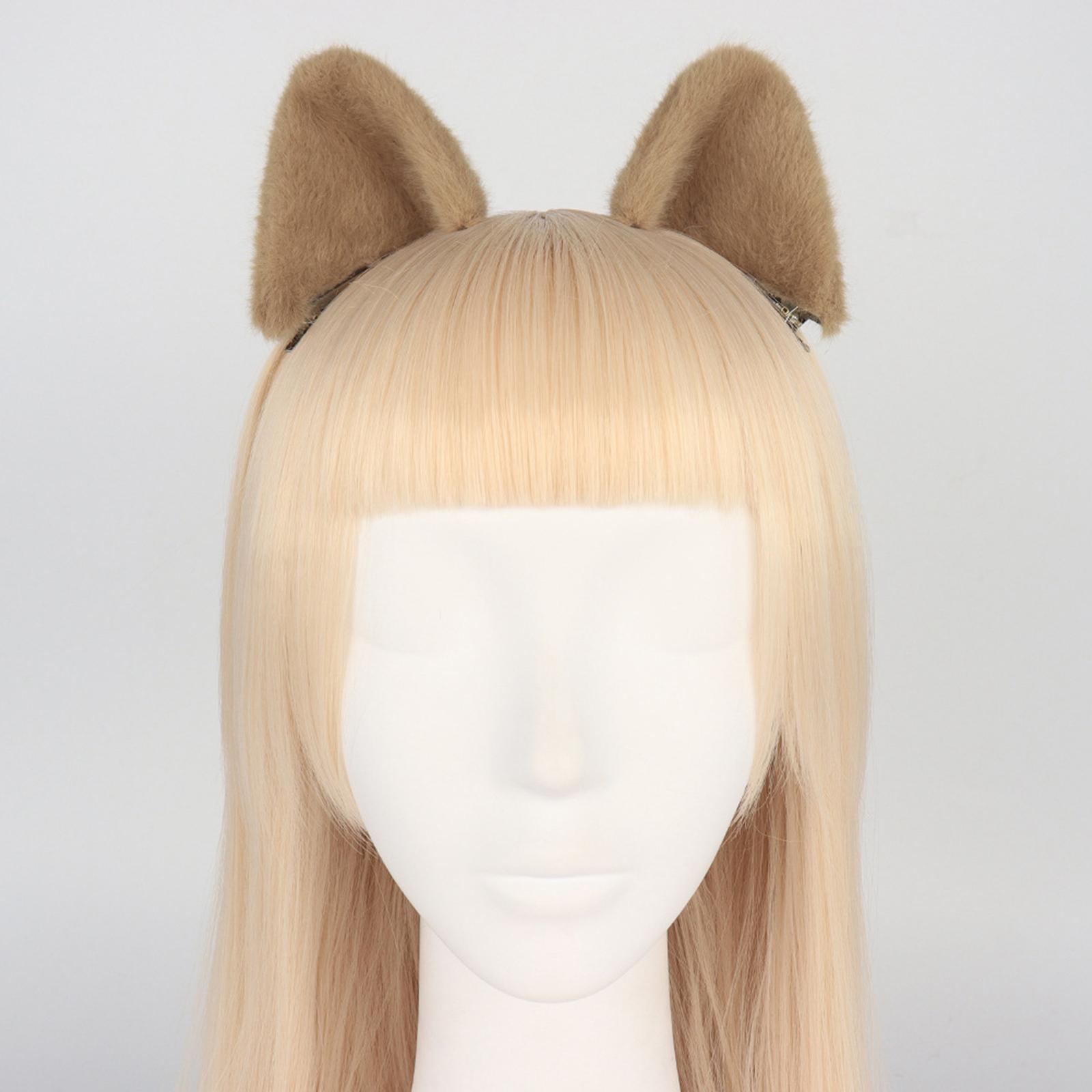 1 Pair Cosplay Plush Cat Ear Hair Clips for Photo Props Party Dress up