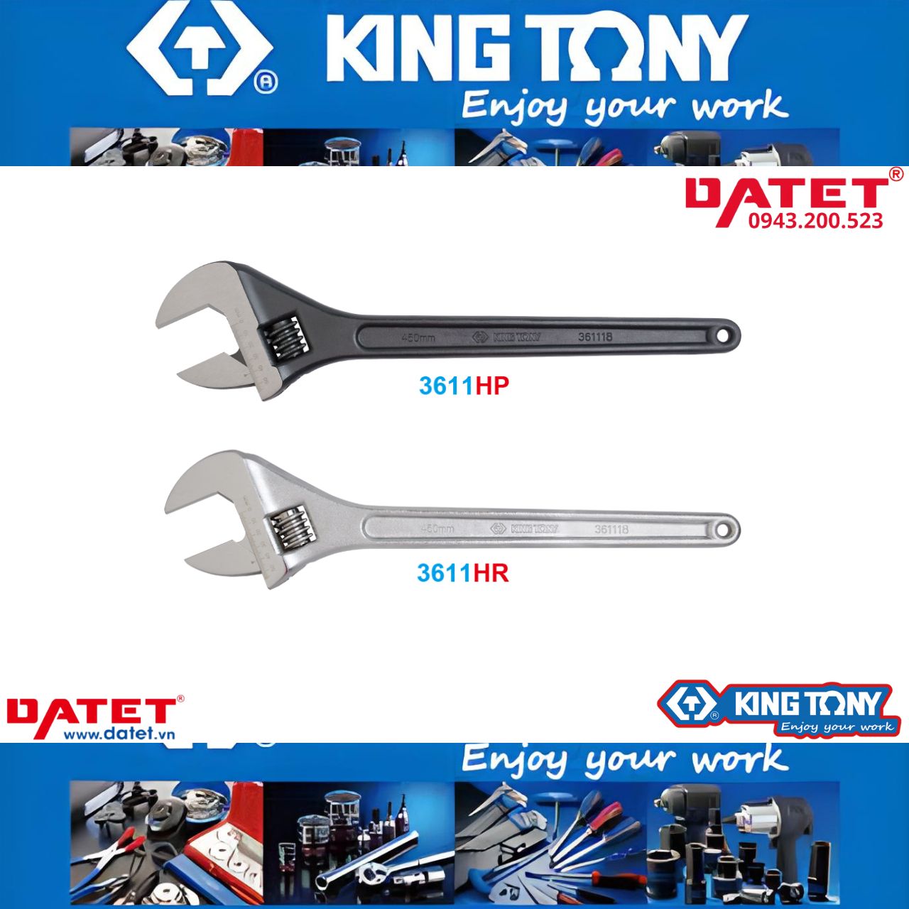 Mỏ lết 18&quot; Kingtony 3611-18HP (Bảo hành 12 tháng)