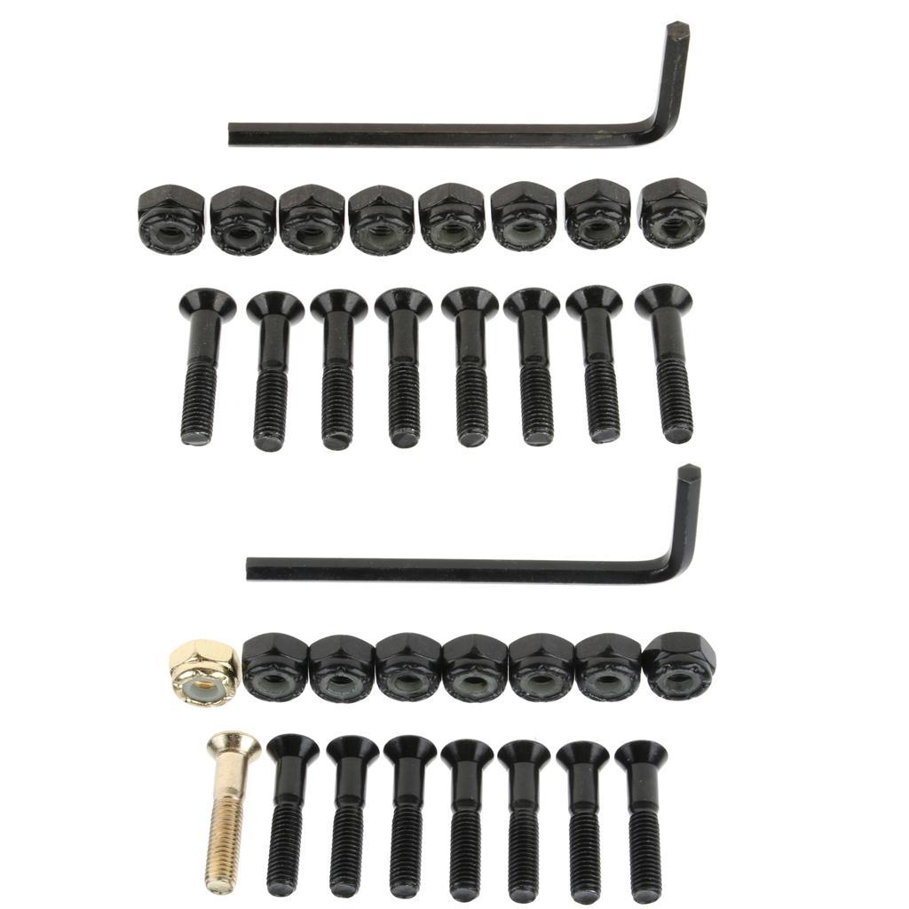 8Pcs Carbon Steel Longboard Skateboard Hardware Bolts with Hex Tool