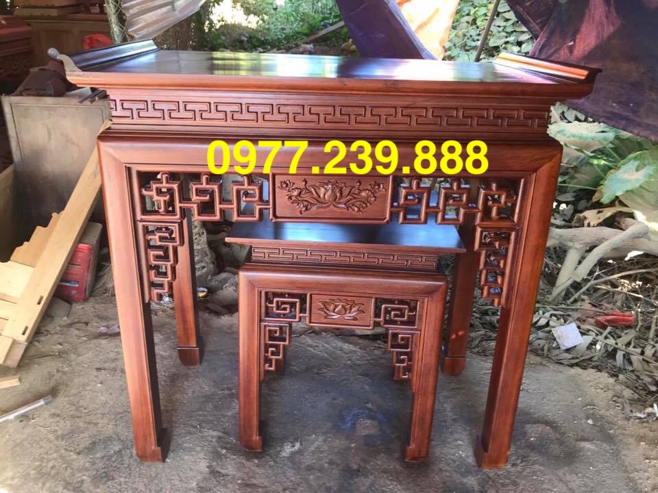 bàn thờ gỗ sồi chỉ mình bàn to 117cm