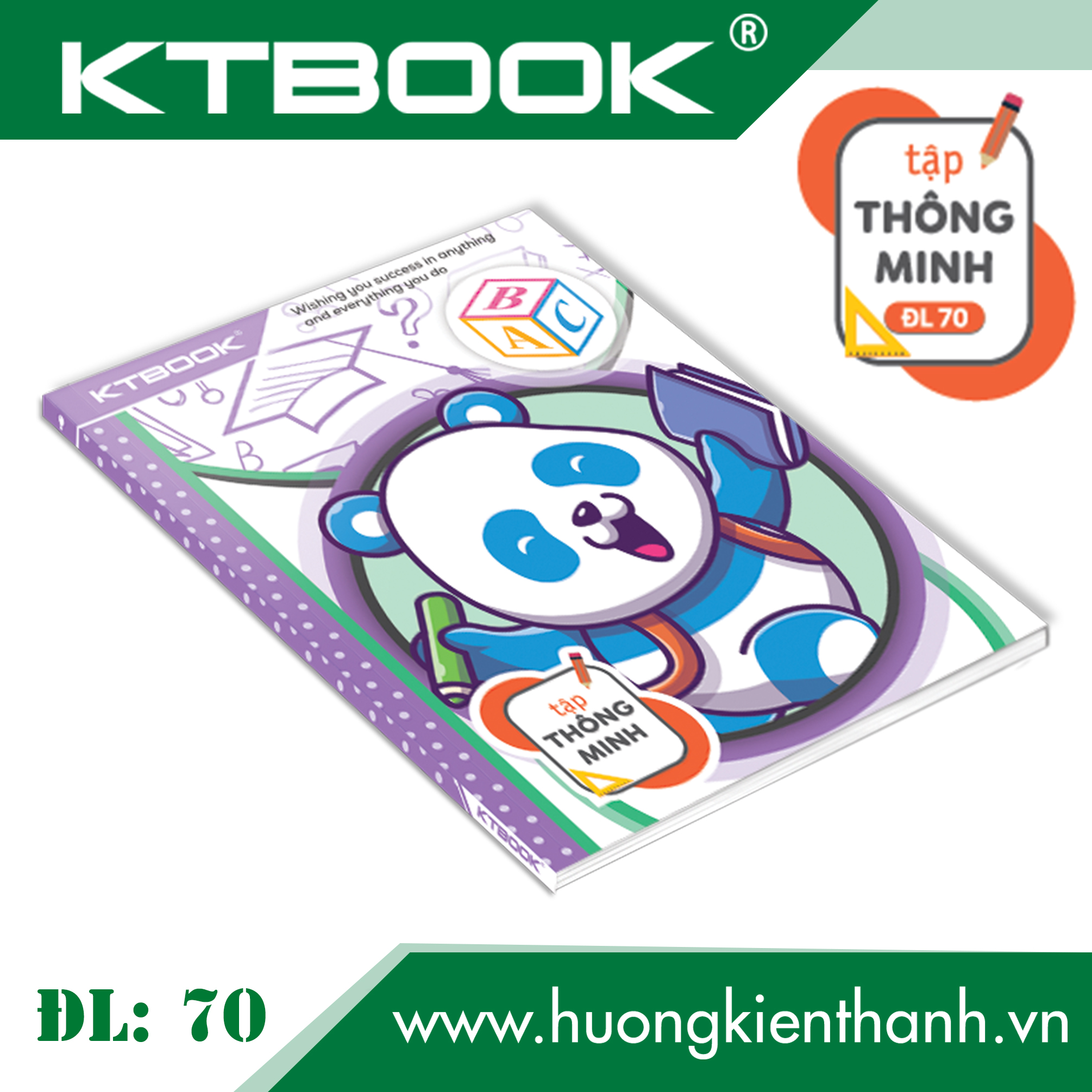 Gói 10 cuốn Tập Học Sinh Cao Cấp KTBOOK Thông Minh giấy trắng tốt ĐL 70 - 96 trang