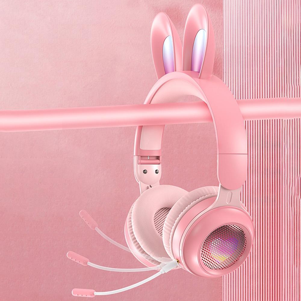 Tai Nghe Mèo Bluetooth Chụp Tai 2021 New Rabbit tai không dây Bluetooth-Tương thích Tai nghe nữ có thể gập lại thẻ phim hoạt hình sáng điện thoại di động máy tính phổ Tai nghe Headphone Tai Mèo