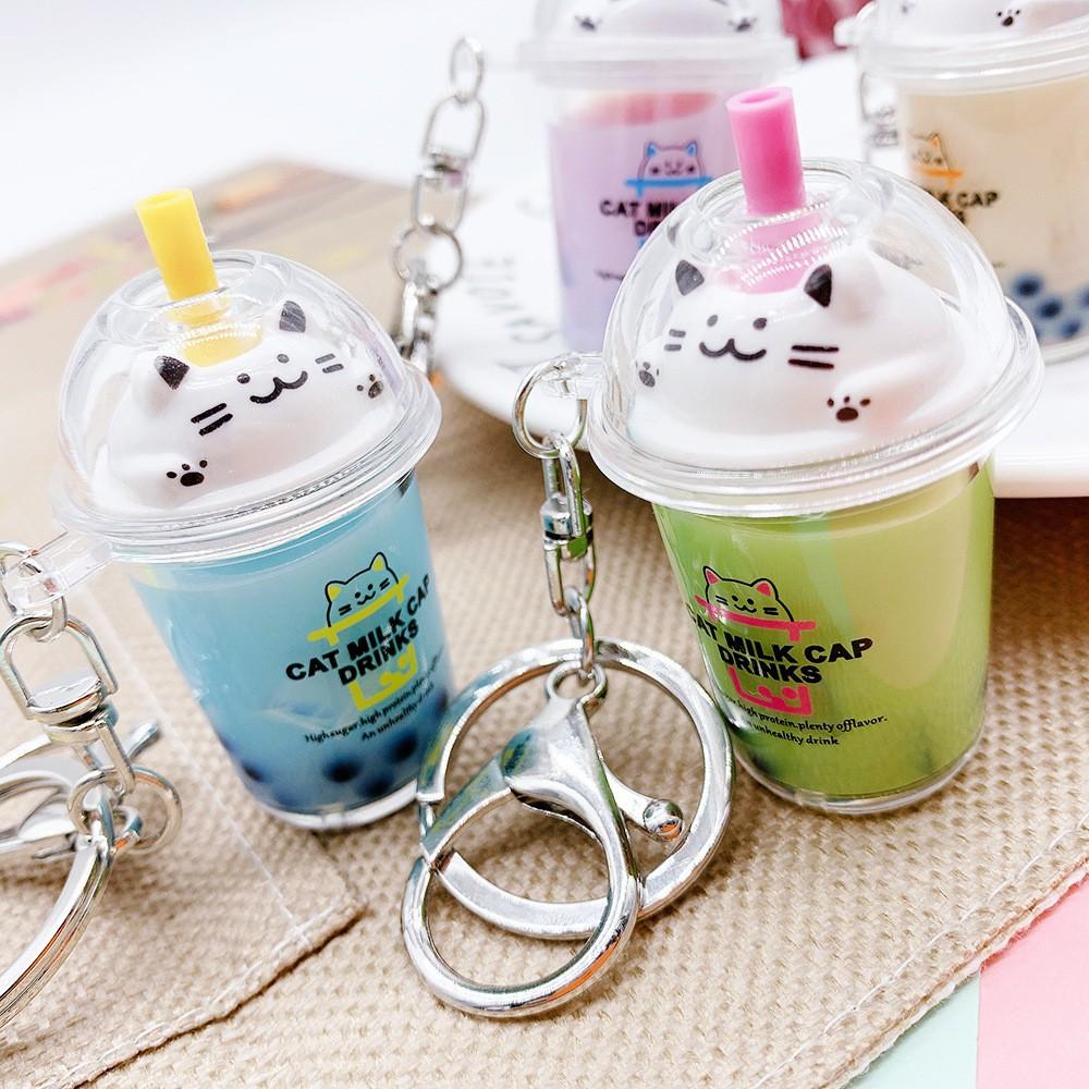 Móc khóa hình ly trà sữa hot trend nhiều màu sắc Gommiecorner