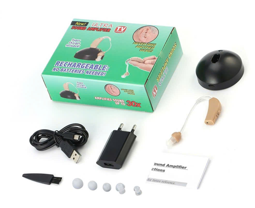 Tai Nghe Trợ Thính, Máy Trợ Thính Không Dây Có Sạc Cho Người Già Điếc Nặng có chỉnh âm lượng có khử ồn