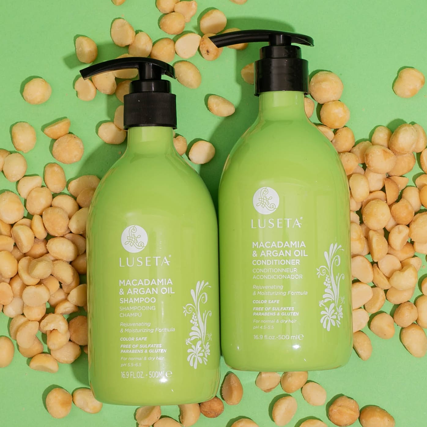 Set gội xả LUSETA Macadamia &amp; Argan Oil 500ml