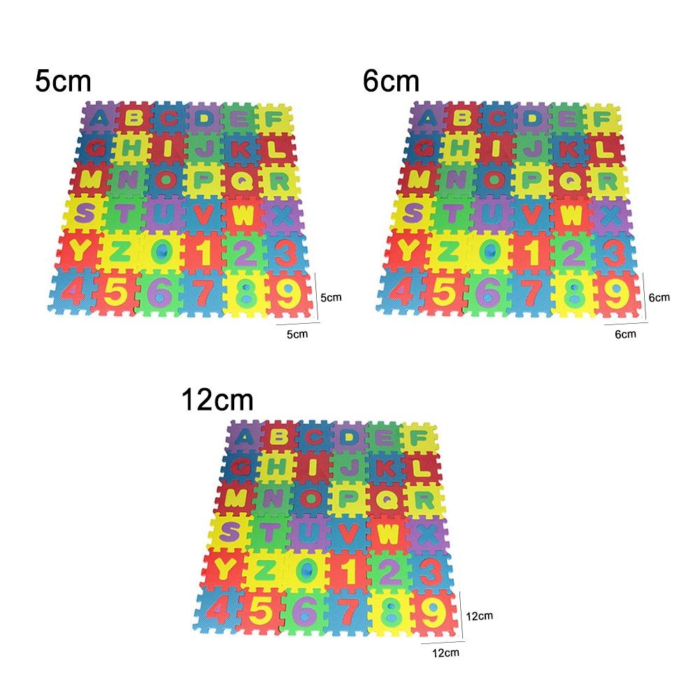 Bộ 36 Tấm Thảm Xốp Lắp Ráp In Chữ Cái Và Số Dành Cho Bé Tập Bò