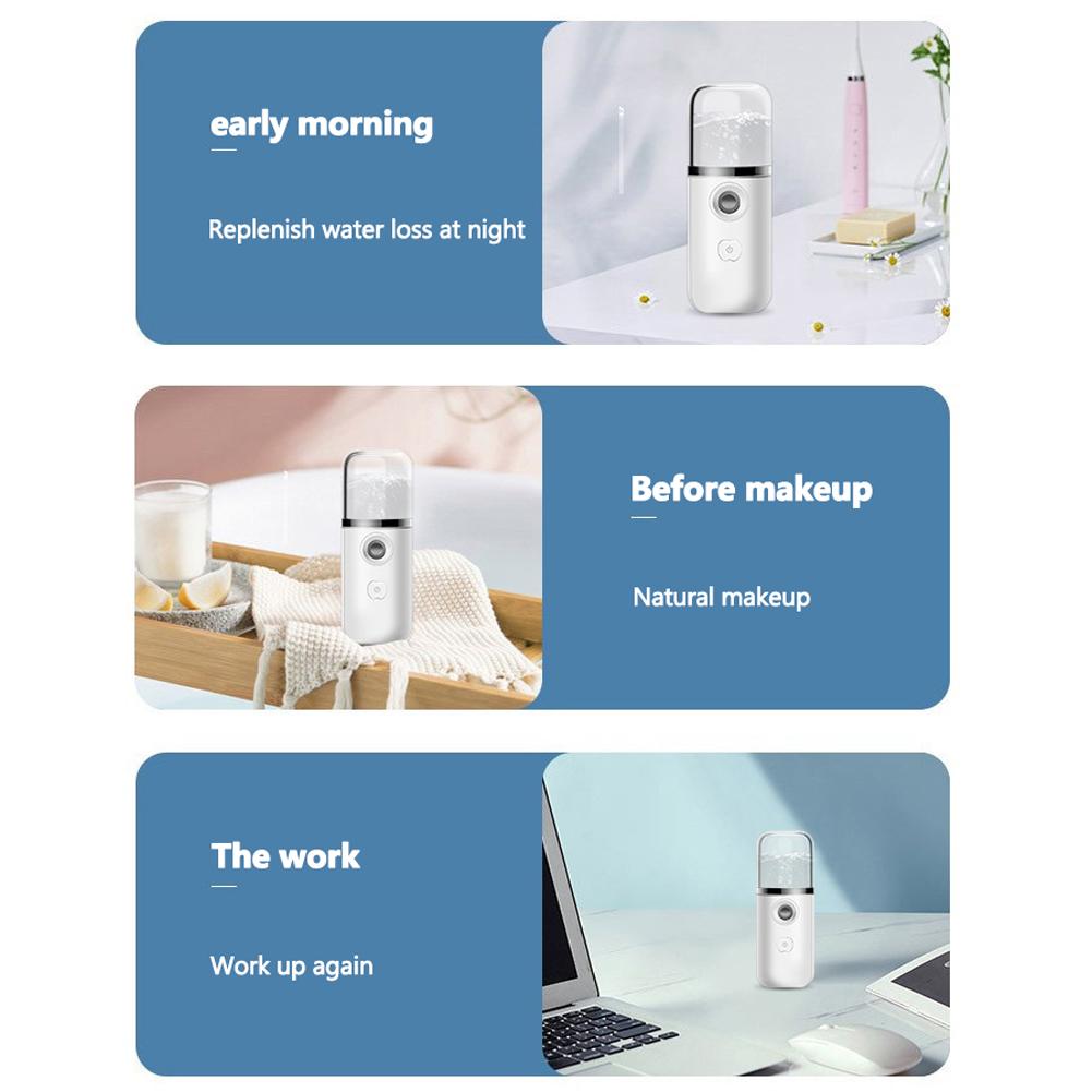Máy phun hơi xông da mặt mini di động sạc điện USB
