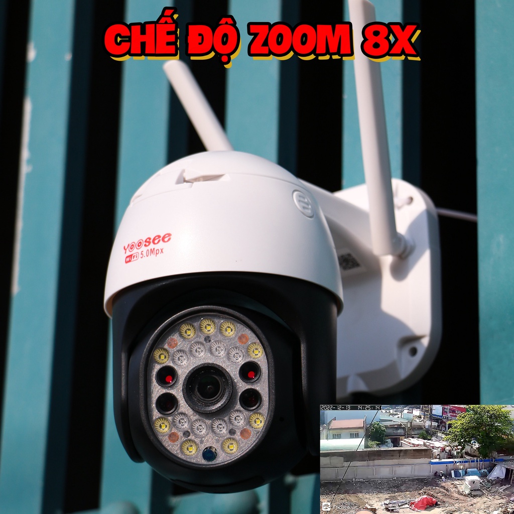 Camera WIFI IP Ngoài Trời App Yoosee YS2023 3.0Mpx Zoom 8x tích hợp đèn LED Ban đêm có màu