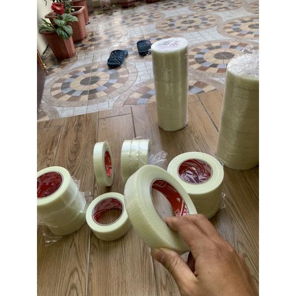Combo 5cuộn băng dính sợi thuỷ tinh chịu lực khổ 2,5cm và 5cm x 45m