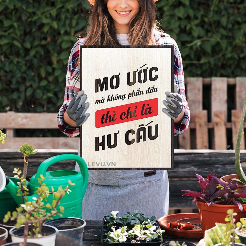 Tranh Slogan khẩu hiệu LEVU LV116 "Mơ ước mà không phấn đấu thì chỉ là hư cấu"