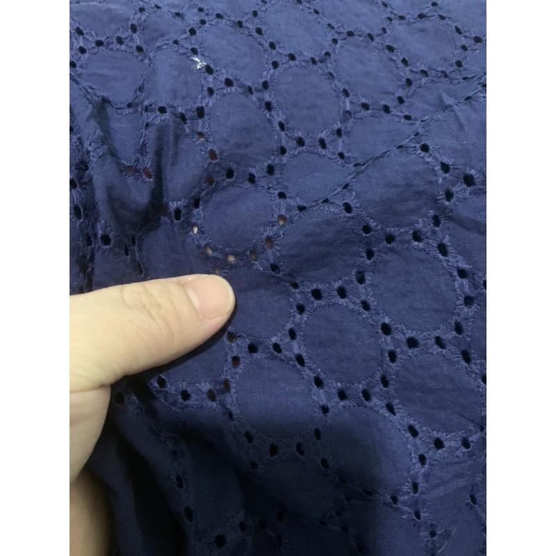 vải thô boi thêu tím than (het)+ lót