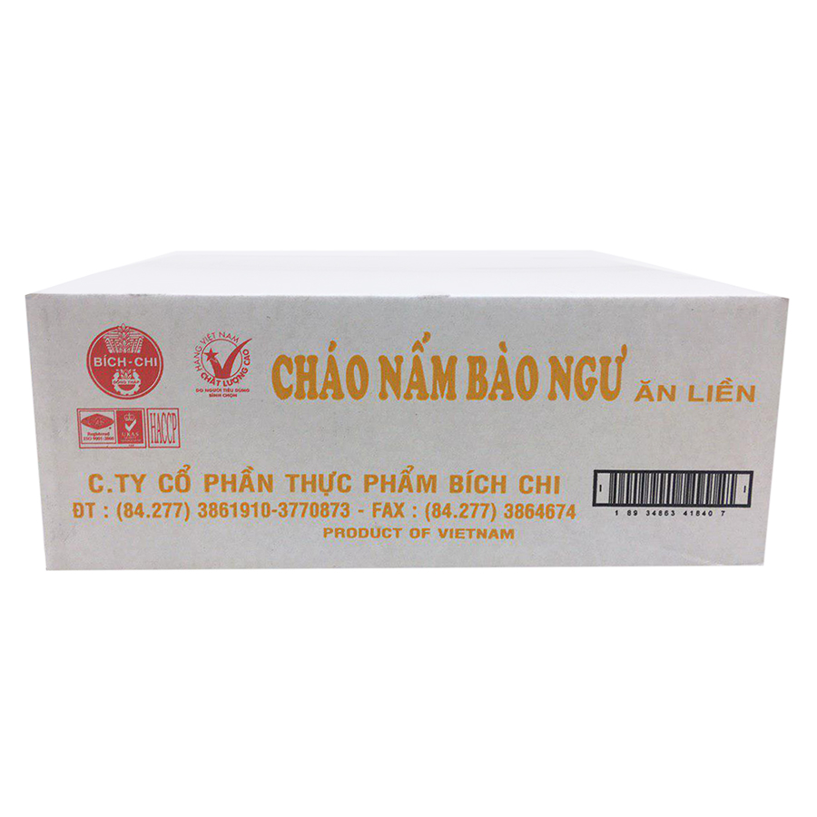 Thùng 50 Gói Cháo Nấm Bào Ngư Ăn Liền Bích Chi (50g/Gói)