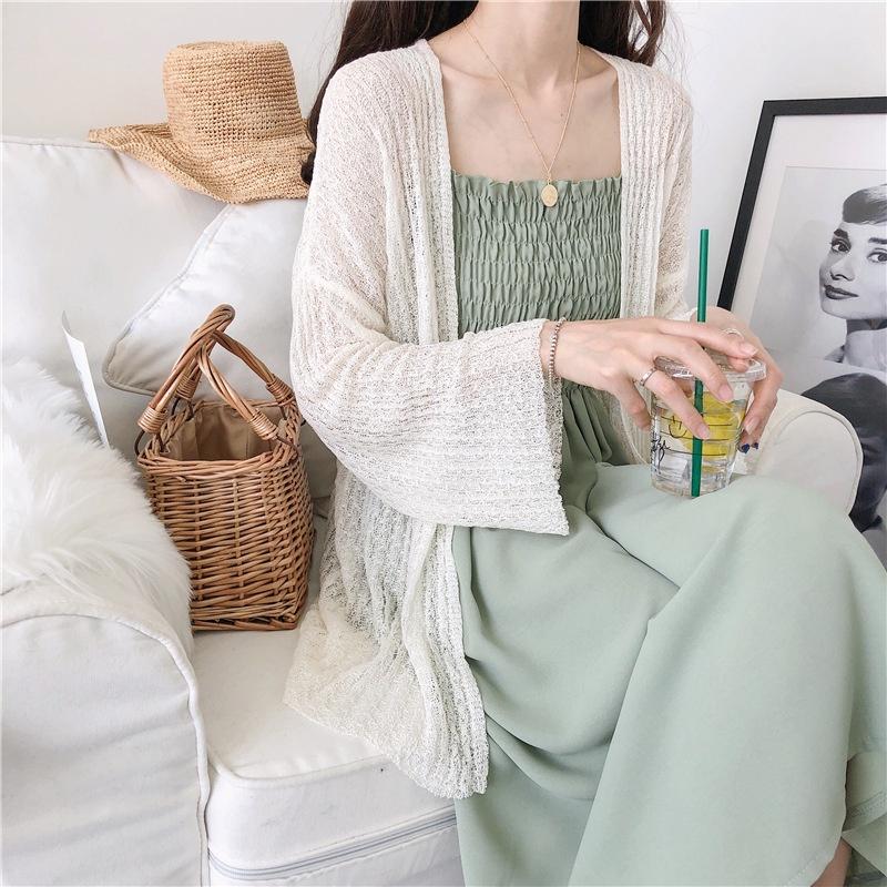 MS327 Áo khoác cardigan nữ mỏng dệt kim nhẹ nhàng dáng lỡ