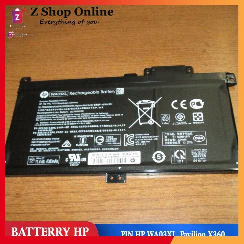 PIN Dùng Cho Laptop HP WA03XL, Pavilion X360 15-BR036TX HSTNN-LB7T 916812-855