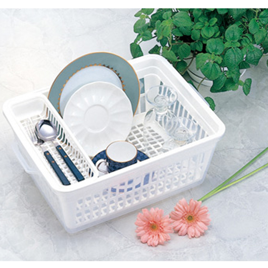 Bộ 2 khay úp chén đĩa có nắp chống bám bụi - Hàng nội địa Nhật
