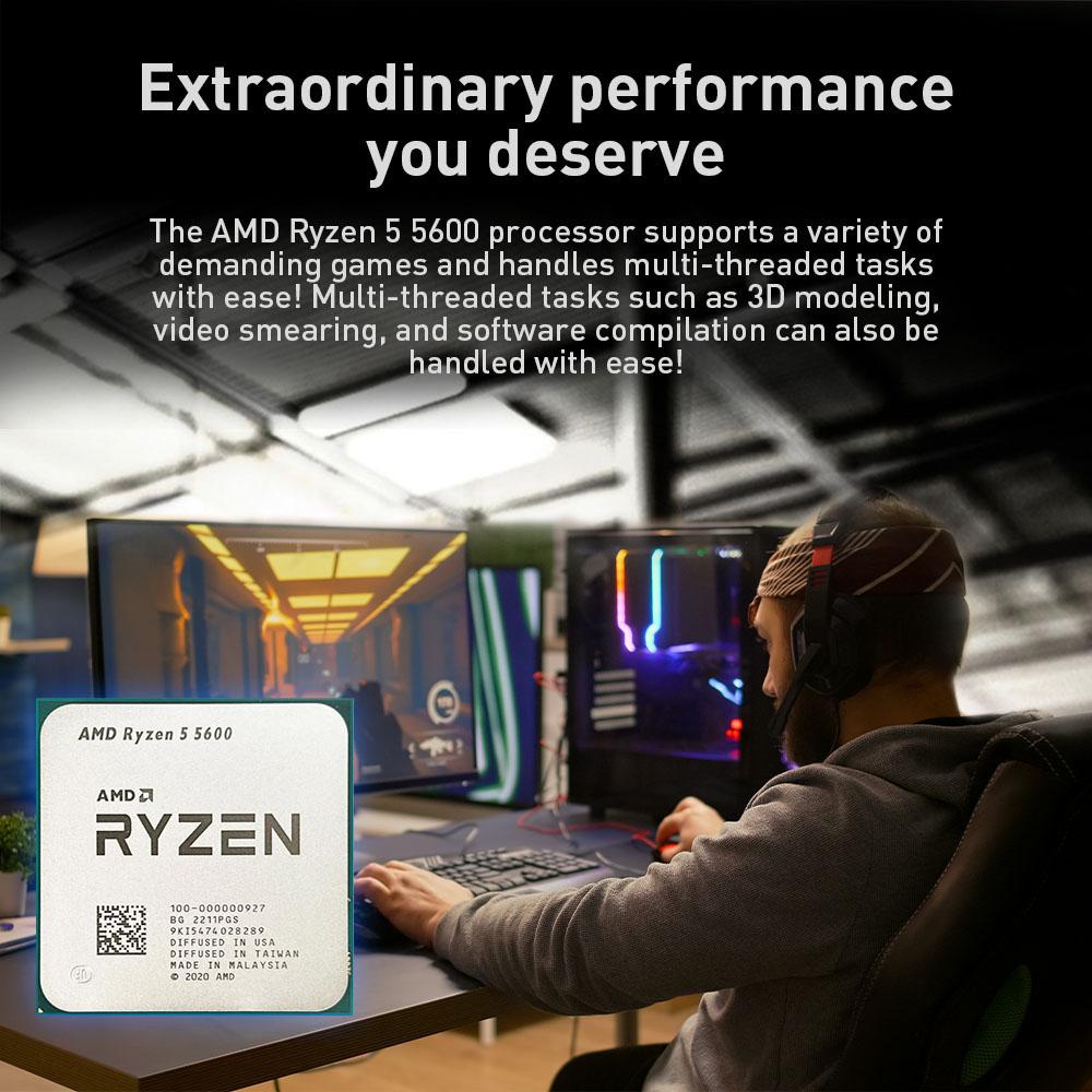 Mới AMD Ryzen 5 5600 R5 5600 CPU Bộ Xử Lý Game 3.5 GHz 6 Nhân 12 Chủ Đề 65W DDR4 Socket AM4 Bo Mạch Chủ Máy Tính Để Bàn CPU Processor