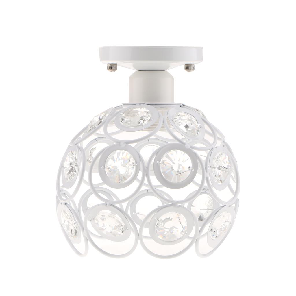 Elegant Iron Crystal Ceiling Light Cover Chandelier Pendant Lampshade 3 Colors