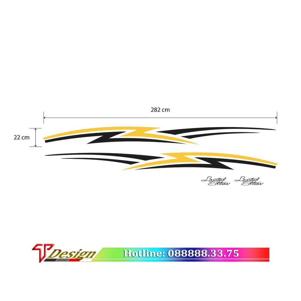 Decal trang trí cho xe innova,tem xe cao cấp, tem sườn xe thiết kế WRAP 29, KT 282x22cm