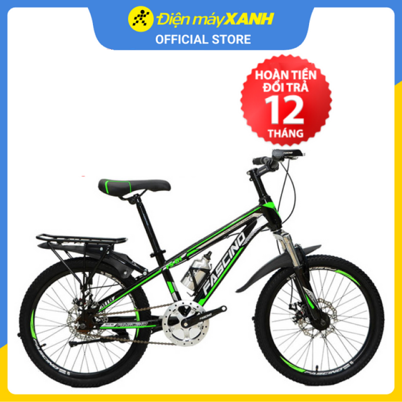 Xe đạp địa hình MTB Fascino FS-01 20 inch Đen xanh lá