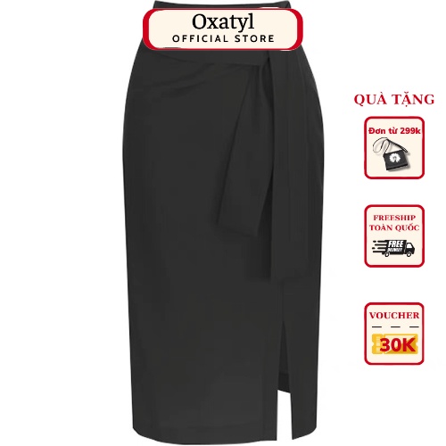 Chân váy công sở Oxatyl M234 dáng bút chì ôm sẻ tà trước