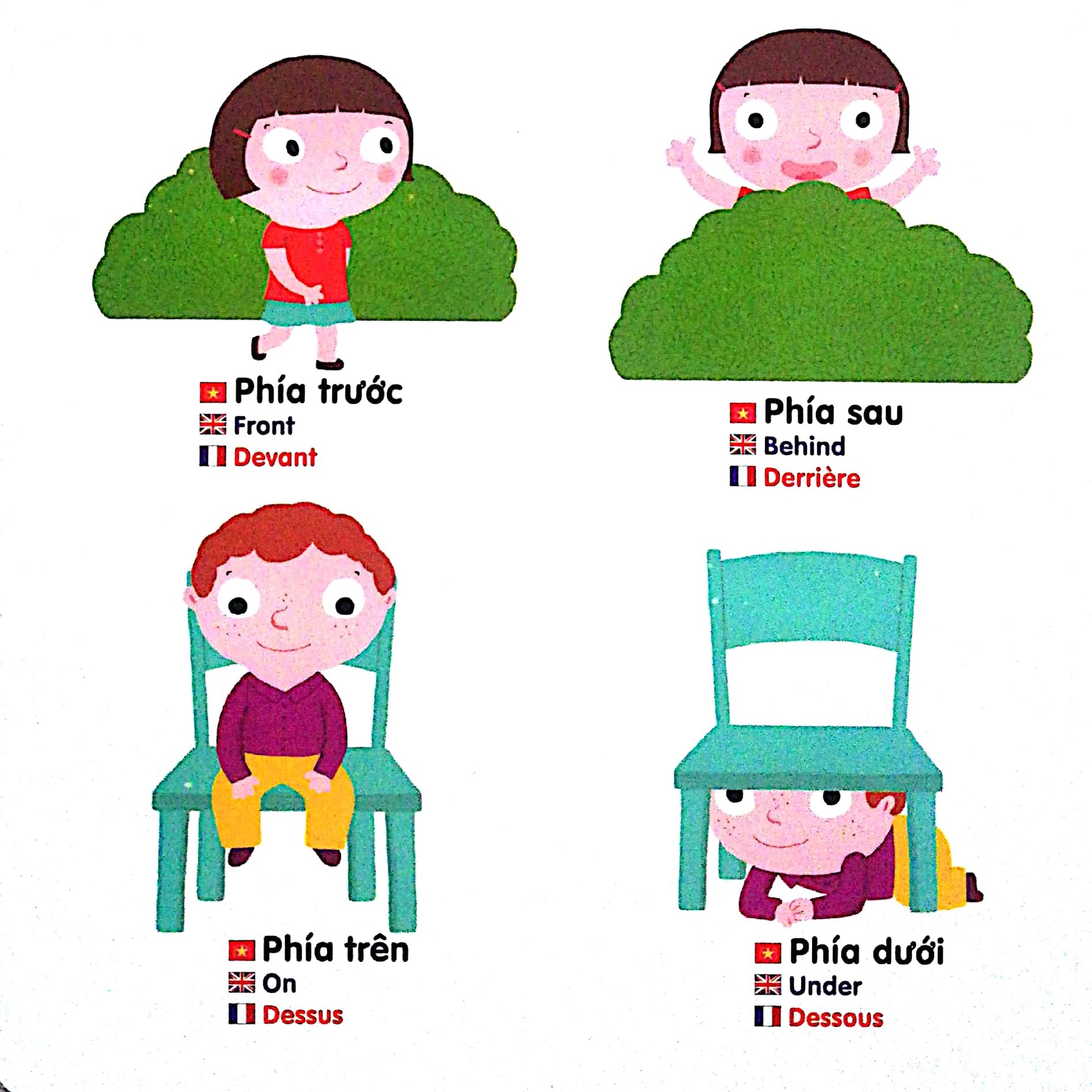 Sách Chuyển Động Thông Minh Đa Ngữ Việt - Anh - Pháp Các Từ Trái Nghĩa - Opposites – Les Contraires