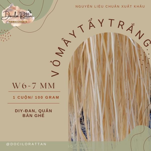 VỎ MÂY TẨY TRẮNG- LẠT MÂY tẩy trắng đan, quấn trang trí bàn ghê, DIY đồ mây handmade