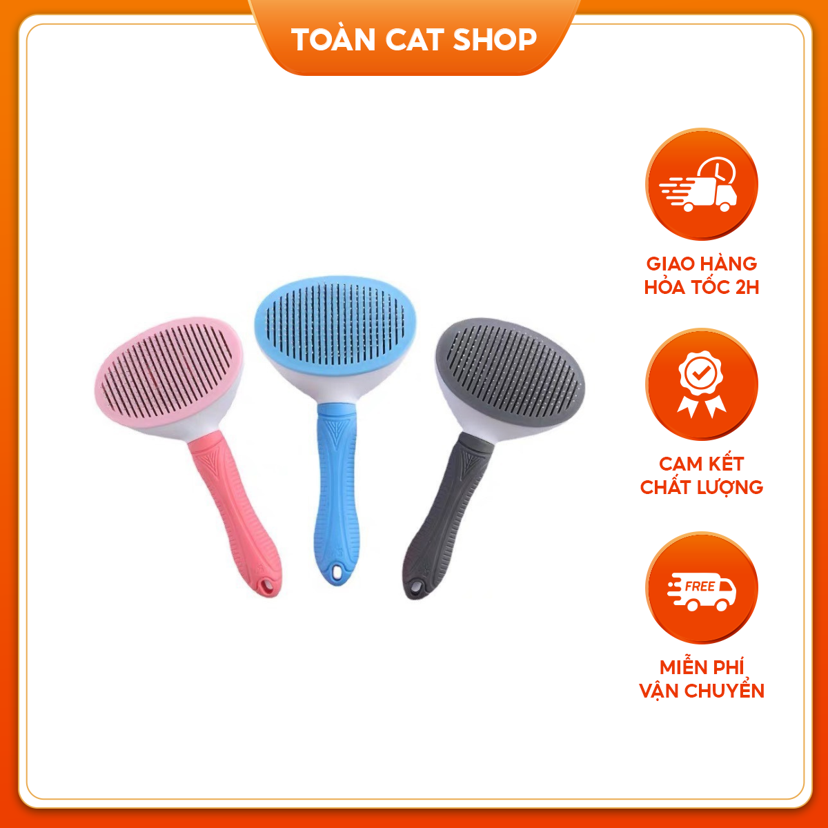 Lược Chải Lông Cho Chó Mèo Có Nút Bấm Đẩy Lông Size Nhỏ Tiện Lợi