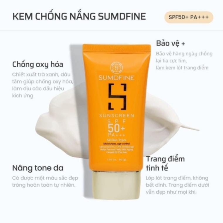 Kem chống nắng Sumdfine Sunscreen SPF 50+ PA+++ 50g